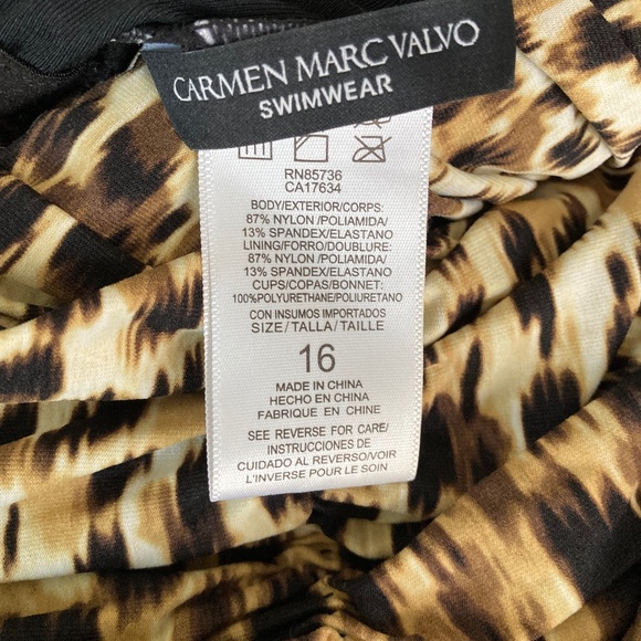 Carmen Marc Valvo Strapless Leopard Bathing Suit - Picture 10 of 10